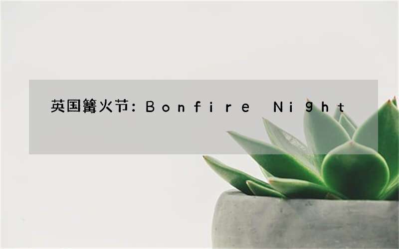 英国篝火节：Bonfire Night